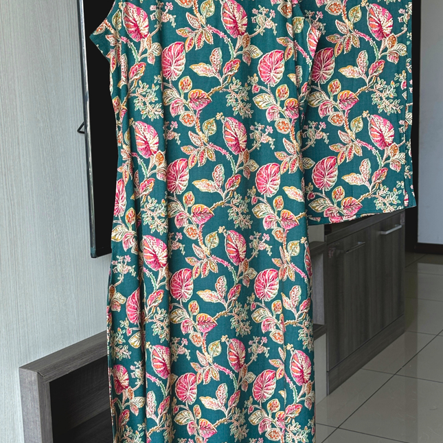Forest Floral Cotton Co-ord Set (Attached Sleeves)