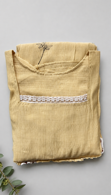 Butter Bloom Mul Chanderi Dress