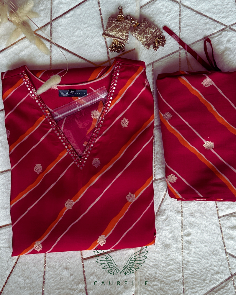Everyday Leheriya Muslin Co-ords Set