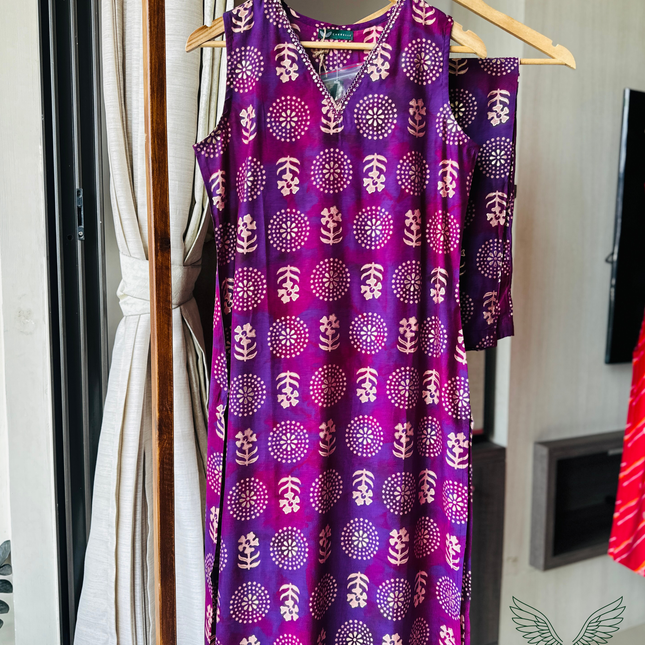 Everyday Purple Block Print Co-ords Set