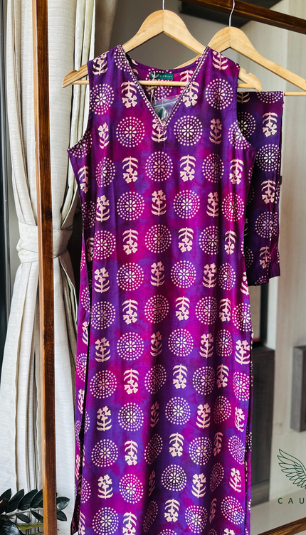 Everyday Purple Block Print Co-ords Set