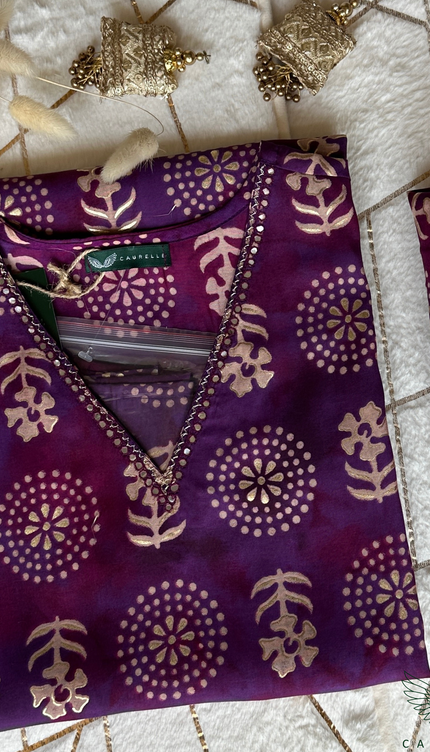 Everyday Purple Block Print Co-ords Set
