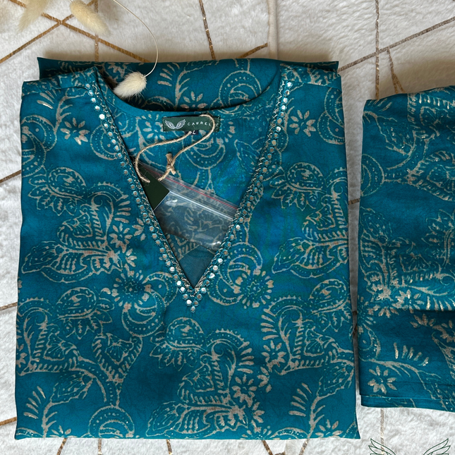 Everyday Peacock Muslin Co-ords Set