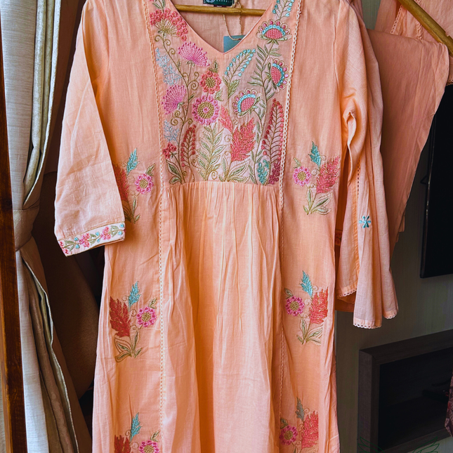 Peach Blossom Mul Cotton Salwar Set