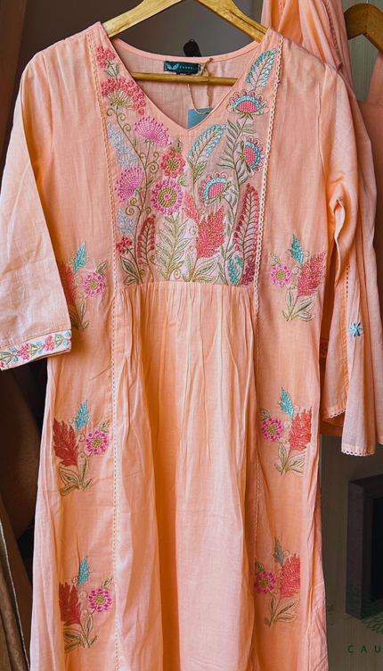 Peach Blossom Mul Cotton Salwar Set