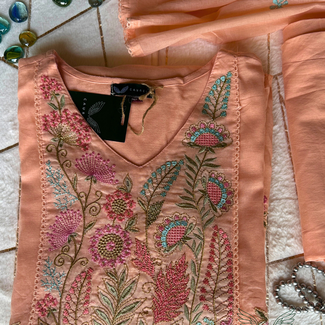 Peach Blossom Mul Cotton Salwar Set