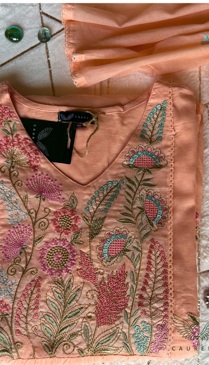 Peach Blossom Mul Cotton Salwar Set