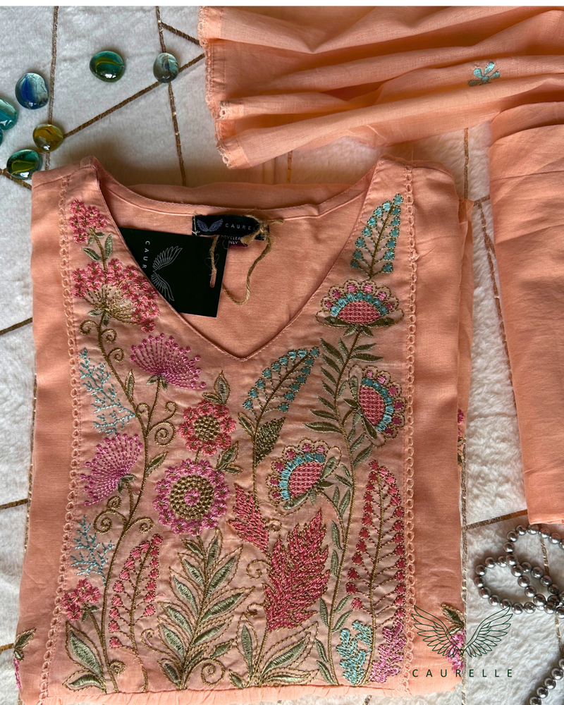Peach Blossom Mul Cotton Salwar Set