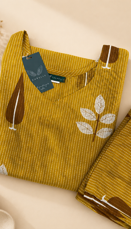 Mustard leaf Cotton Coords Set