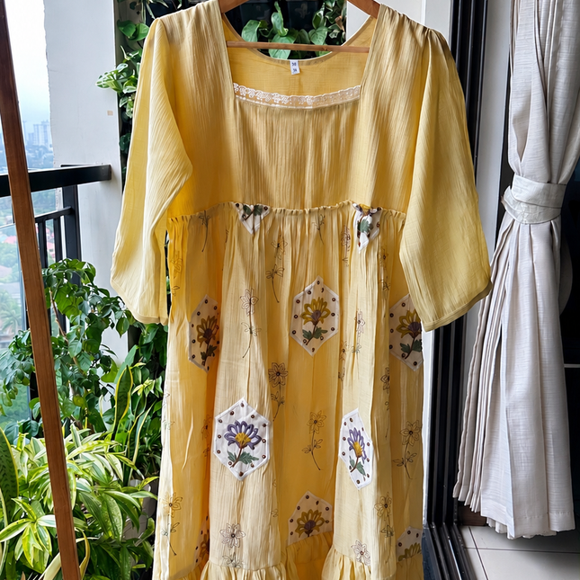 Butter Bloom Mul Chanderi Dress