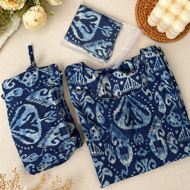 Blue Printed Co-ord Set      (Indigo Muse)
