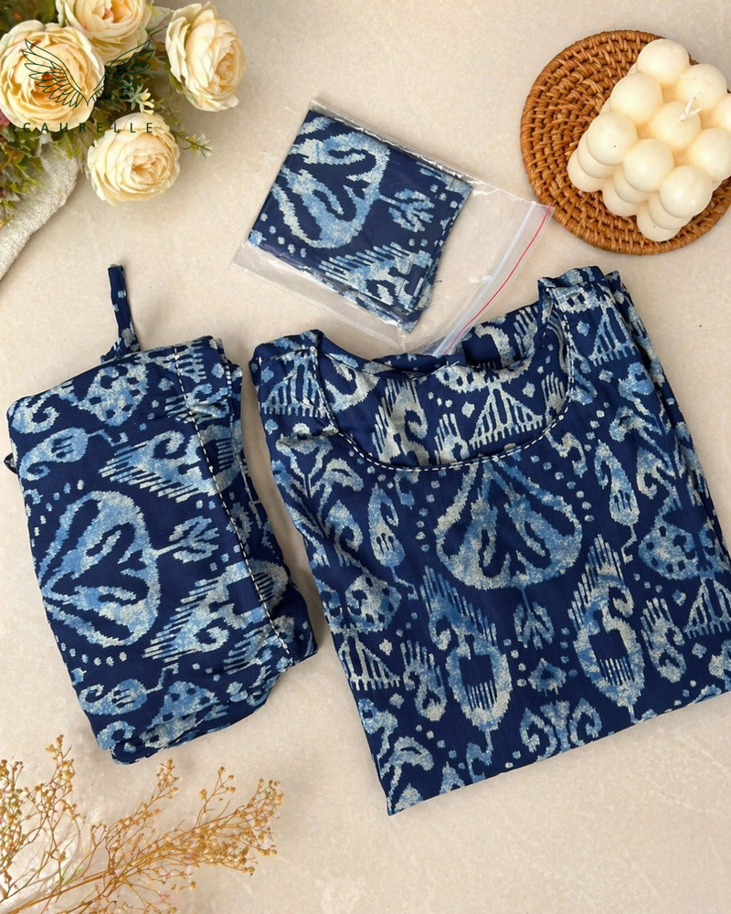 Blue Printed Co-ord Set      (Indigo Muse)