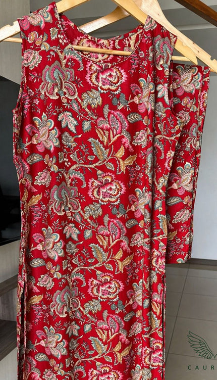 Red Floral Co-ord Set     (Ruby Bloom)
