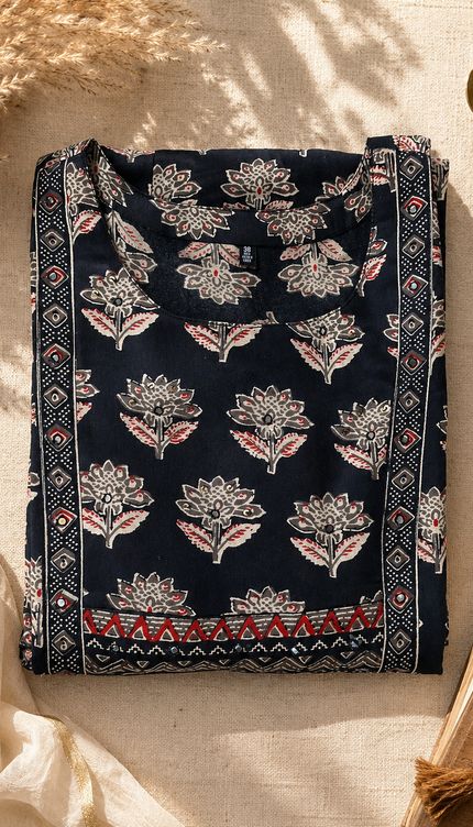 Midnight Flora Anarkali Top