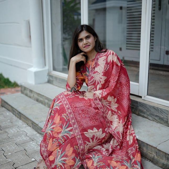 Soft Bloom Kurta Set with Dupatta