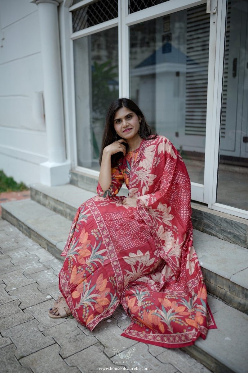 Soft Bloom Kurta Set with Dupatta