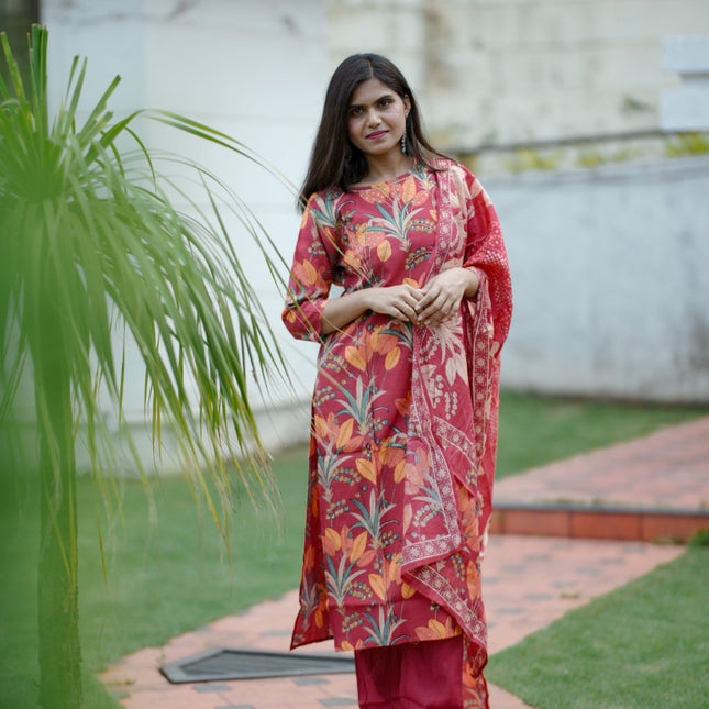 Soft Bloom Kurta Set with Dupatta
