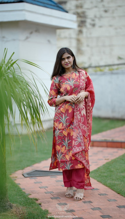 Soft Bloom Kurta Set with Dupatta
