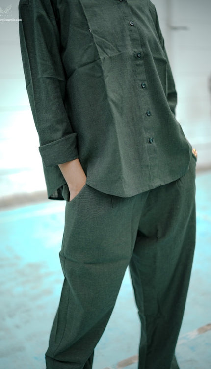 Silent Loom Deep Pine Linen Co-Ord