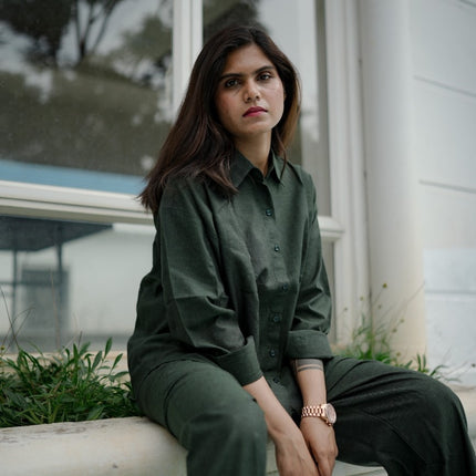 Silent Loom Deep Pine Linen Co-Ord