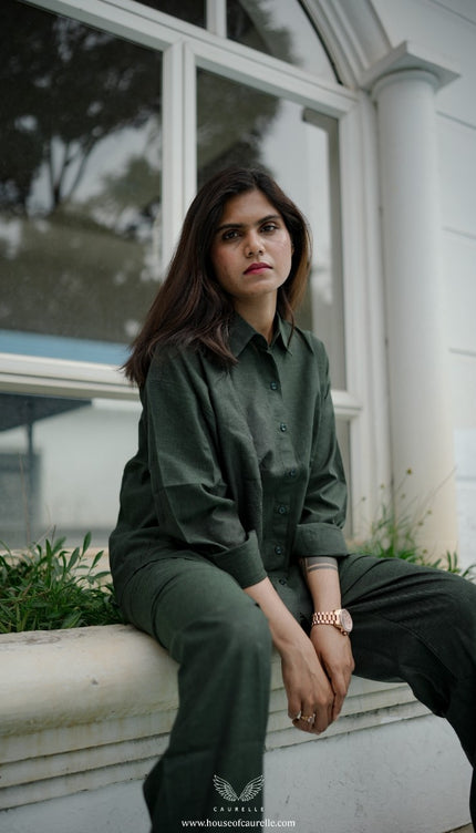 Silent Loom Deep Pine Linen Co-Ord