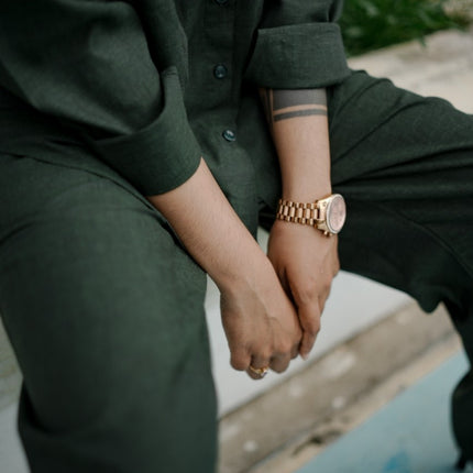 Silent Loom Deep Pine Linen Co-Ord