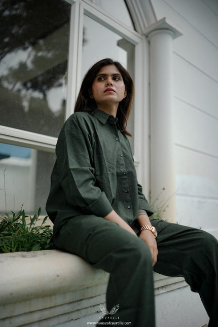 Silent Loom Deep Pine Linen Co-Ord