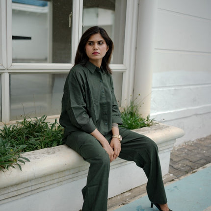 Silent Loom Deep Pine Linen Co-Ord