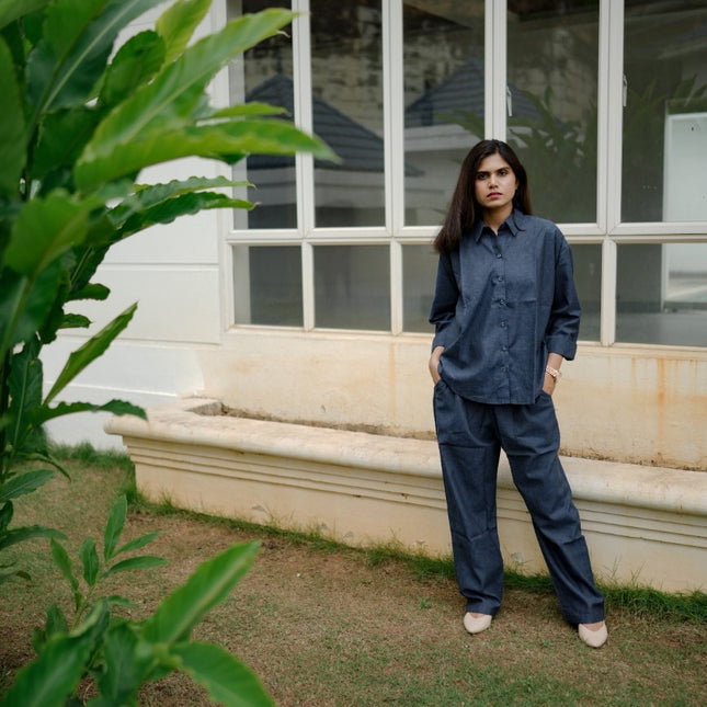 Silent Loom Classic Blue Linen Co-Ord