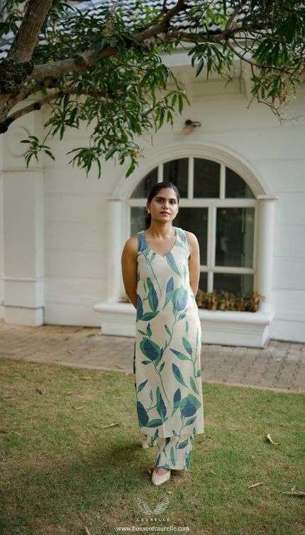 Sage Leaf Sleeveless Kurta