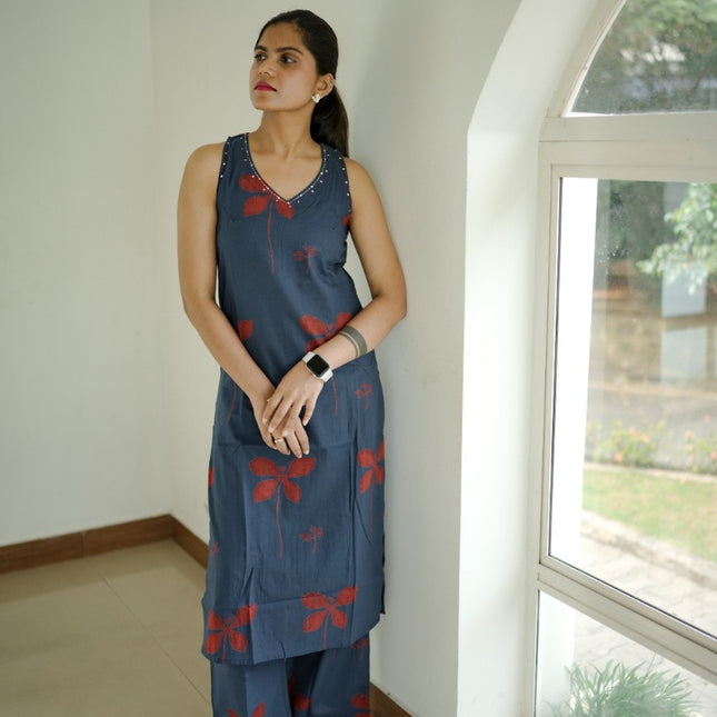Slate Petal Kurta set