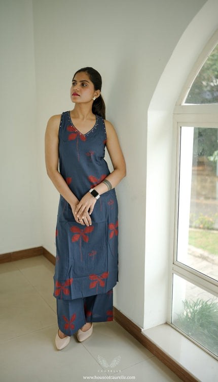 Slate Petal Kurta set
