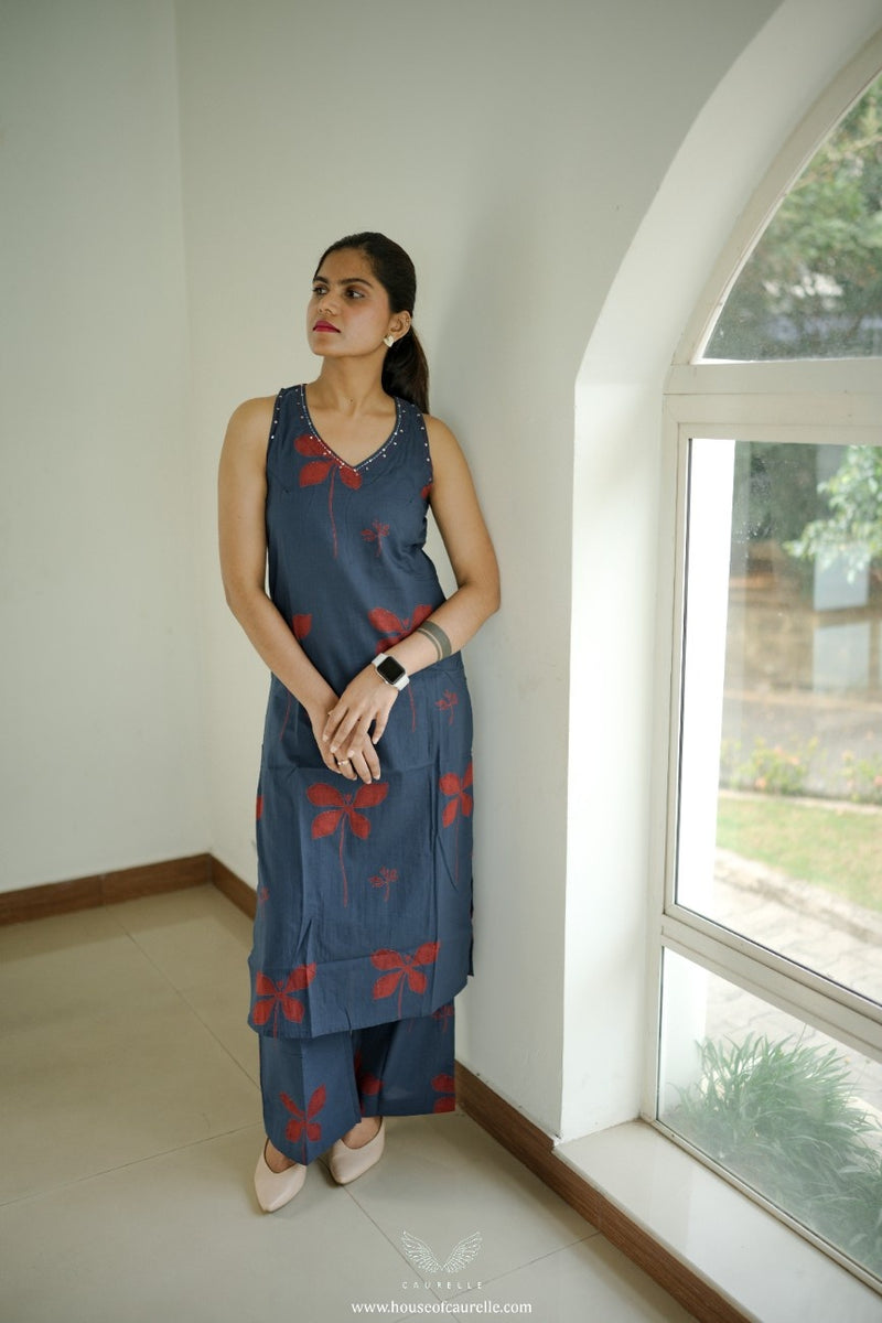 Slate Petal Kurta set