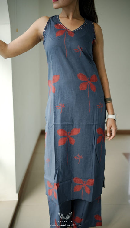 Slate Petal Kurta set