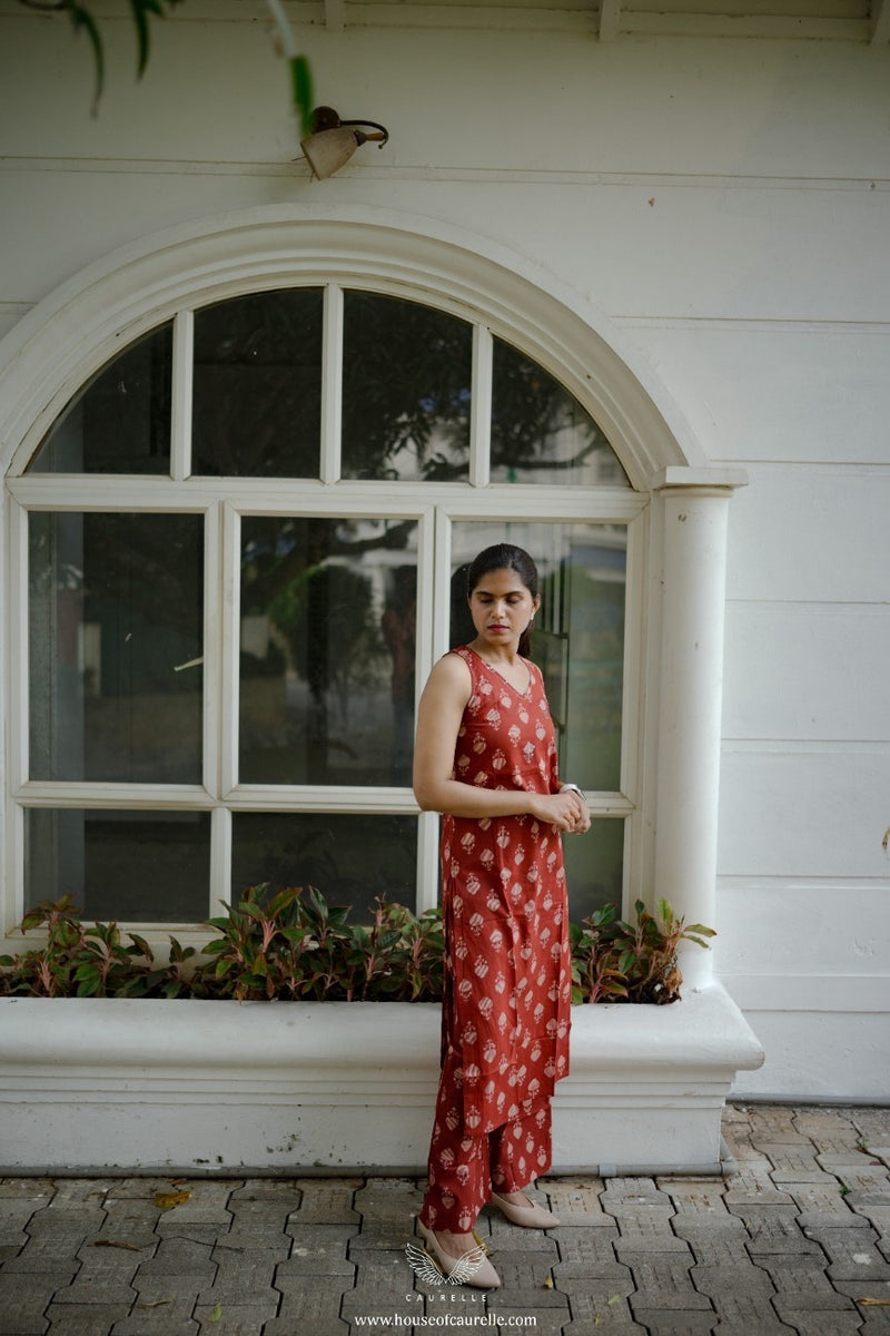 Classic Rust Straight Kurta Set