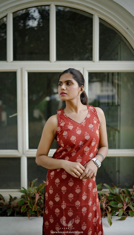 Classic Rust Straight Kurta Set