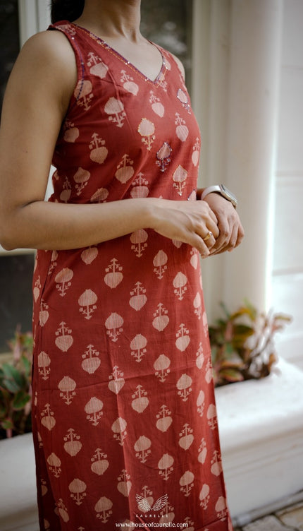 Classic Rust Straight Kurta Set