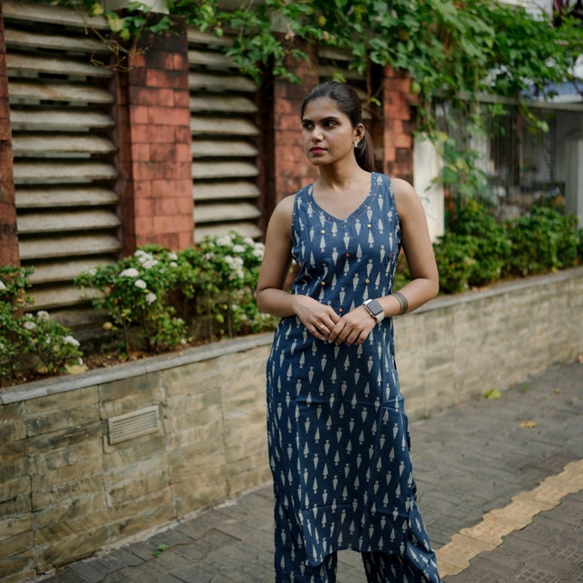 Indigo Whisper Sleeveless Set