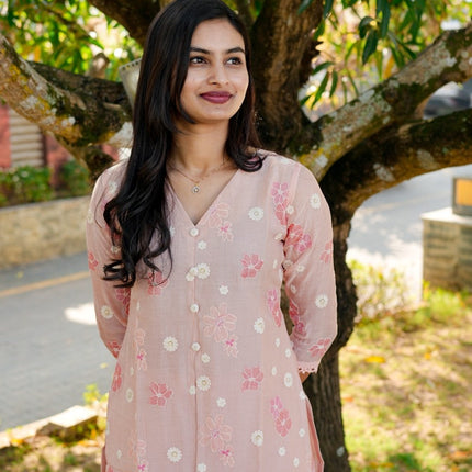 Signature Mul Chanderi Kurta Set