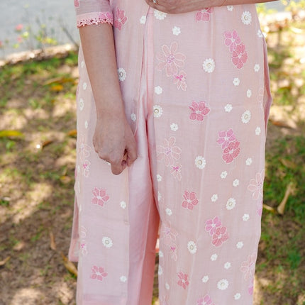 Signature Mul Chanderi Kurta Set