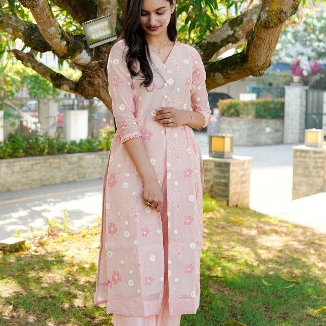 Signature Mul Chanderi Kurta Set