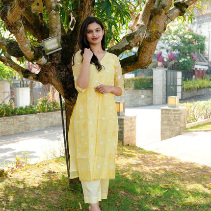 Signature Mul Chanderi Kurta Set