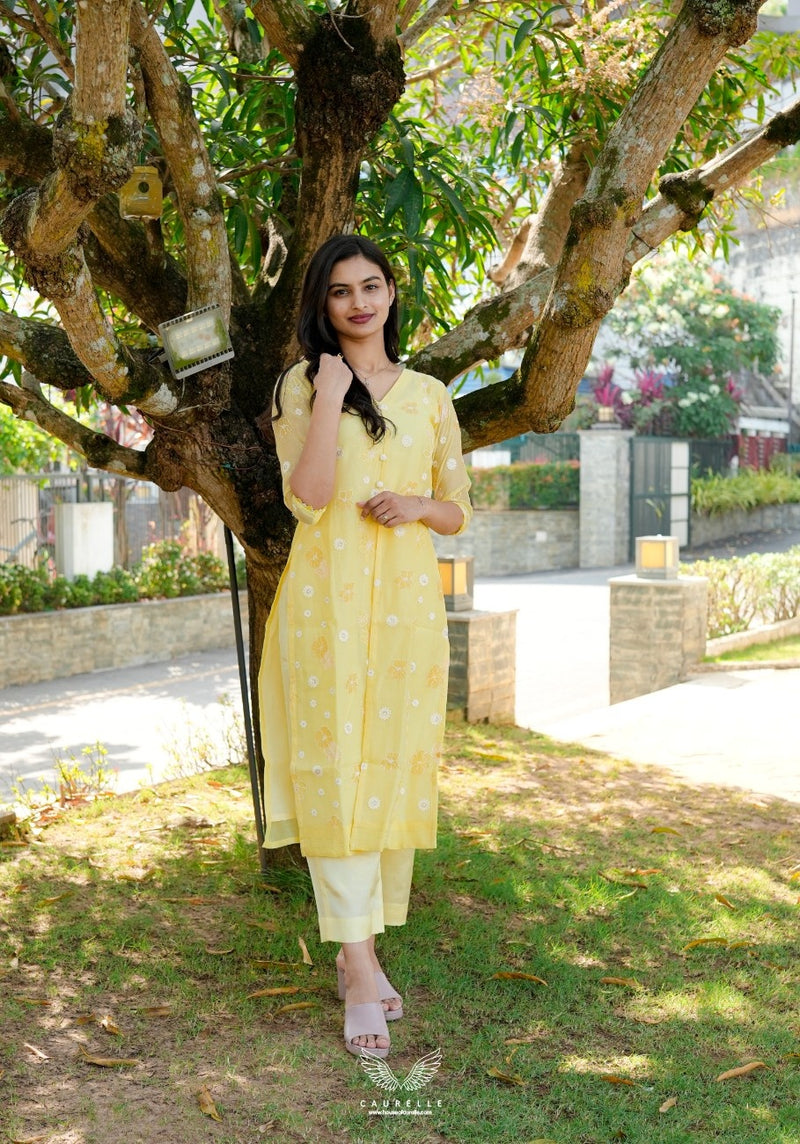 Signature Mul Chanderi Kurta Set