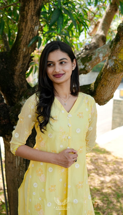 Signature Mul Chanderi Kurta Set