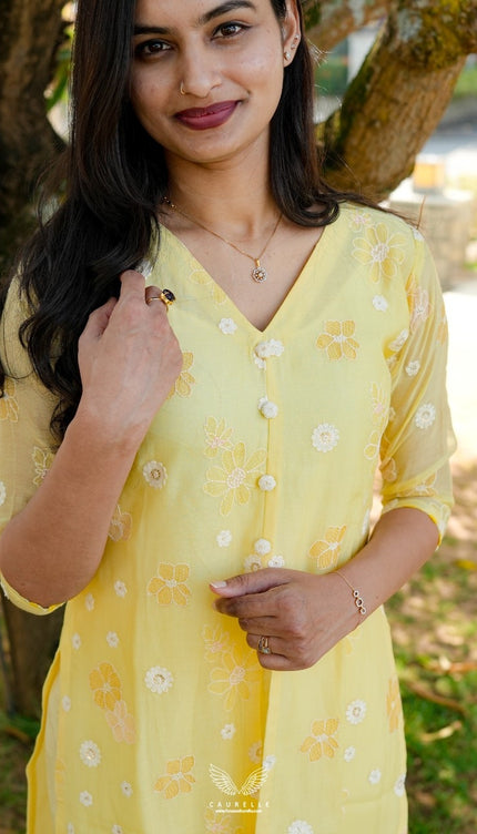 Signature Mul Chanderi Kurta Set