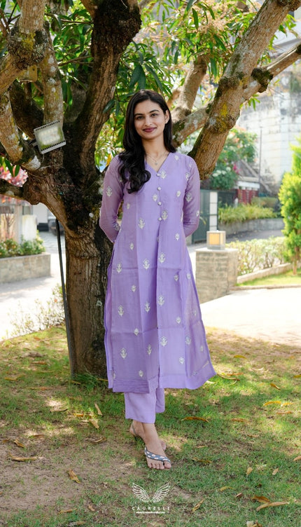 Signature Mul Chanderi Kurta Set
