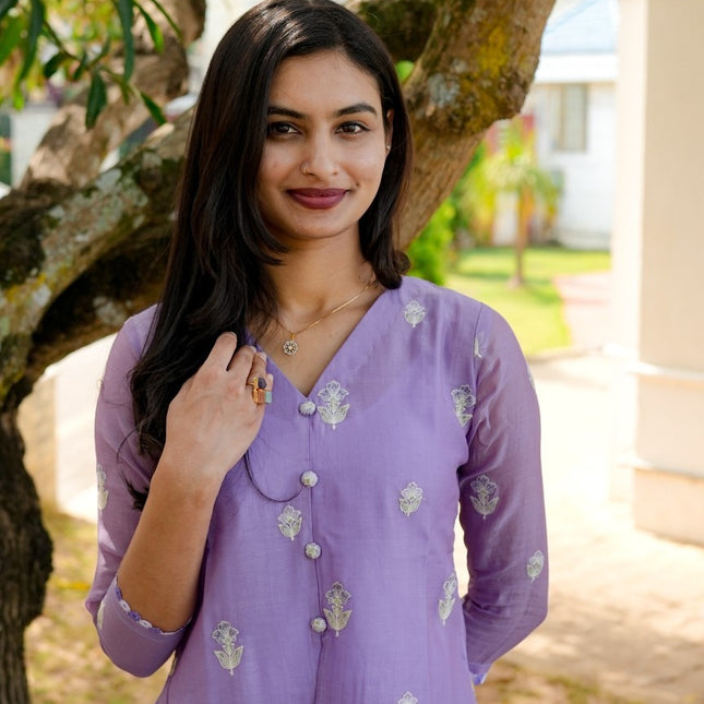 Signature Mul Chanderi Kurta Set