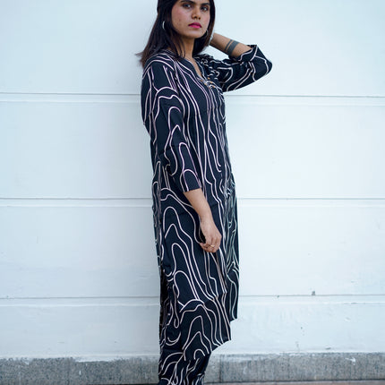 Midnight Flow Printed Kurta Set