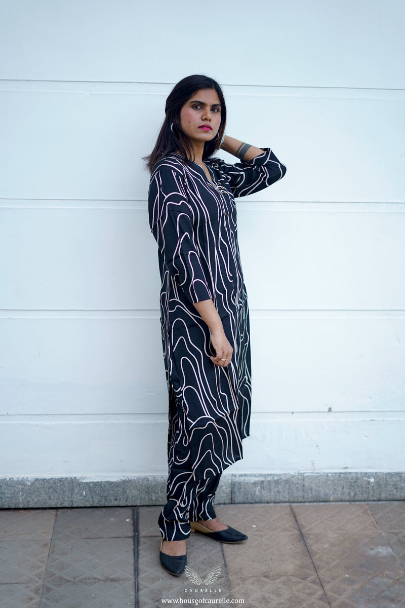 Midnight Flow Printed Kurta Set
