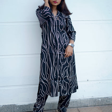Midnight Flow Printed Kurta Set